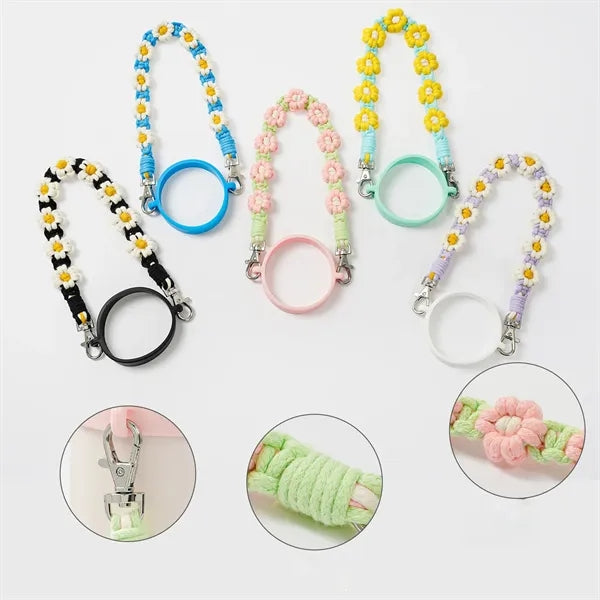 Hand Woven Flower Water Bottle Lanyard