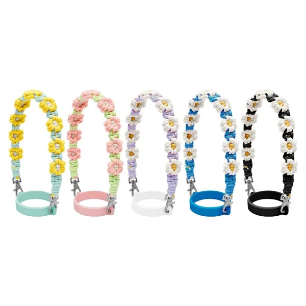 Hand Woven Flower Water Bottle Lanyard