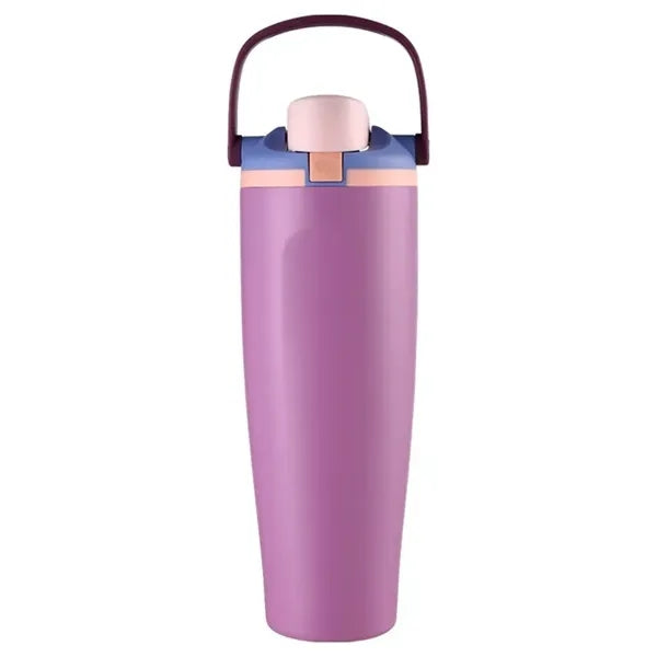 40oz Stainless Steel Dual-Lid Sports Water Bottle