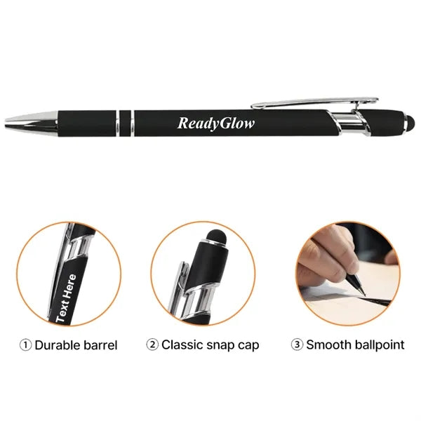Soft-Touch Stylus Pen 1mm Medium Point Black Ink for Office