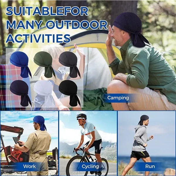 Breathable Quick Dry Head Scarf Wrap Durag Bandana Cap
