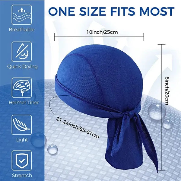 Breathable Quick Dry Head Scarf Wrap Durag Bandana Cap