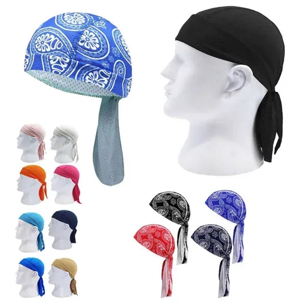 Breathable Quick Dry Head Scarf Wrap Durag Bandana Cap