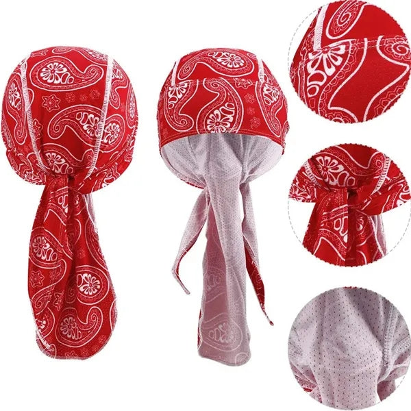 Breathable Quick Dry Head Scarf Wrap Durag Bandana Cap