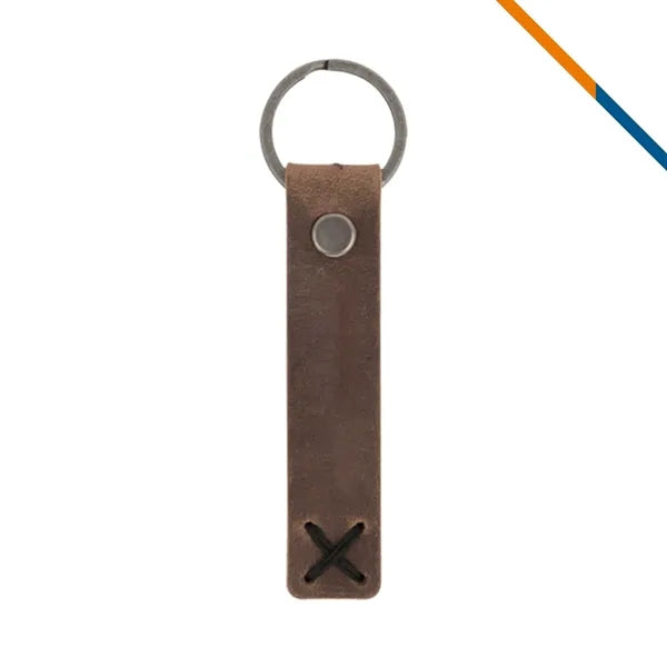 GrainKey Riveted Leather Keychain