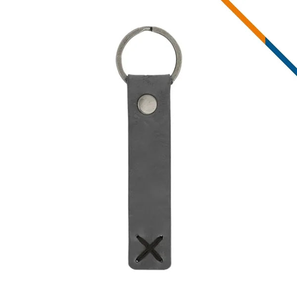 GrainKey Riveted Leather Keychain