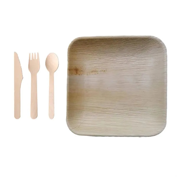 8''*8'' Areca Palm Leaf Disposable Plates Set