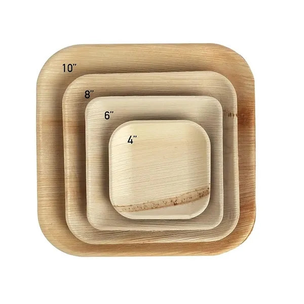 8''*8'' Areca Palm Leaf Disposable Plates Set