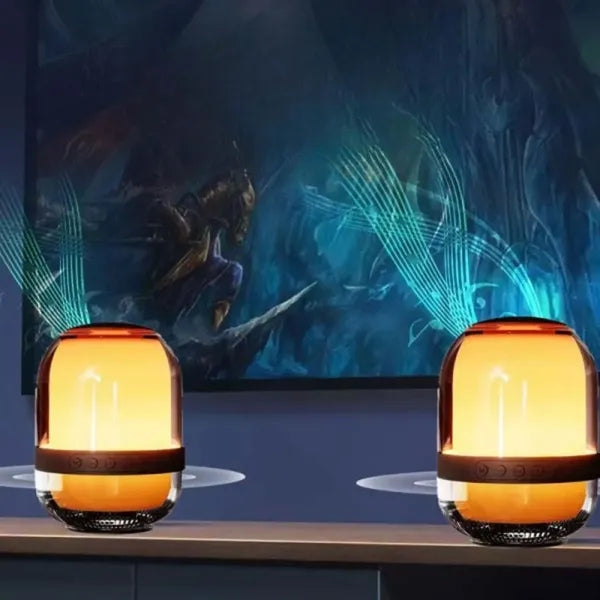 Portable wireless stereo bluetooth speaker with light show