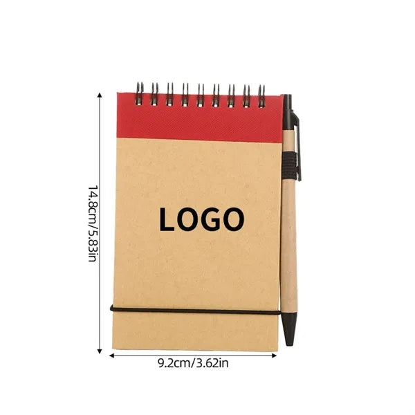 Recycled Mini Notebook With Attached Pen