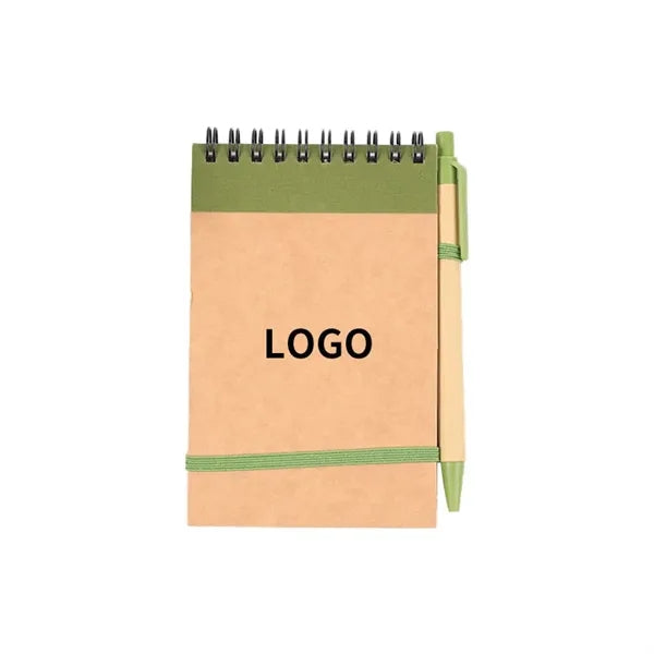 Recycled Mini Notebook With Attached Pen