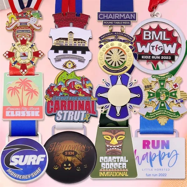 Soft enamel printed commemorative metal medal customization