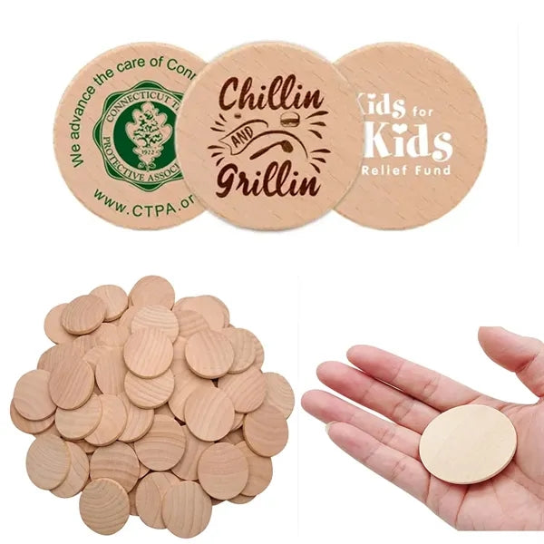 Rounds Wooden Coins Tokens