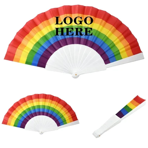 9" Rainbow Pride Folding Fan