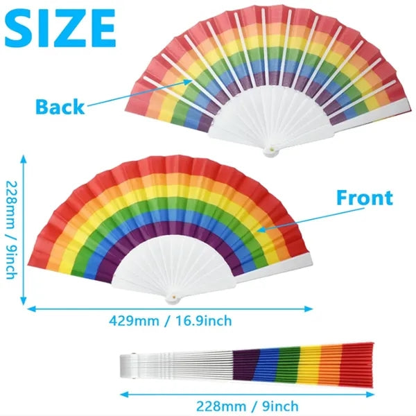 9" Rainbow Pride Folding Fan