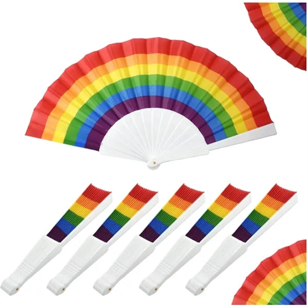 9" Rainbow Pride Folding Fan