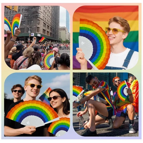 9" Rainbow Pride Folding Fan
