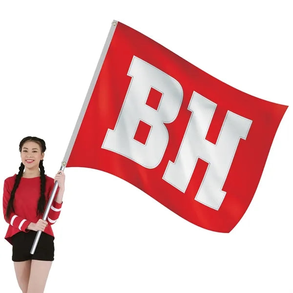 5' x 6' Nylon Two Letter School Spirit Flag