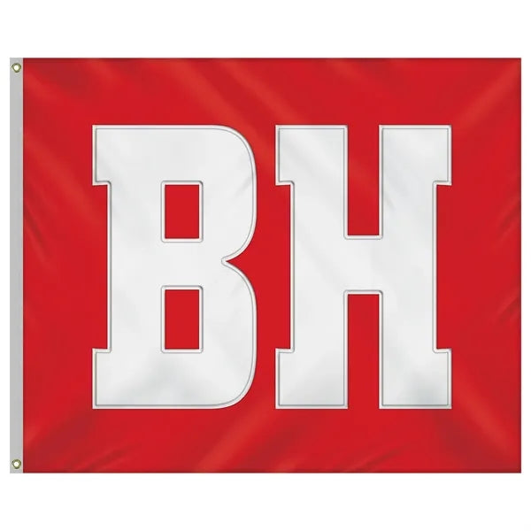 5' x 6' Nylon Two Letter School Spirit Flag