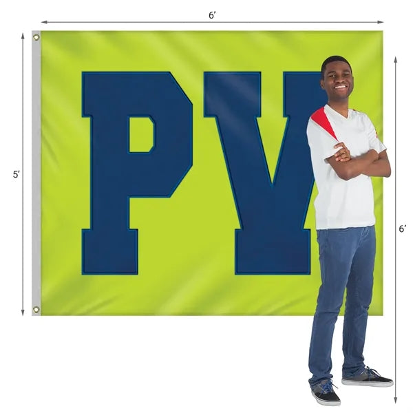 5' x 6' Nylon Two Letter School Spirit Flag