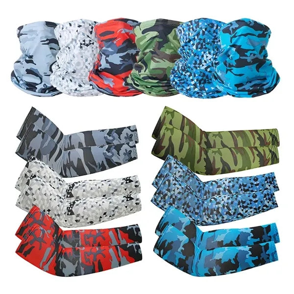 Neck Gaiter Face Cover and Arm Sleeves Set