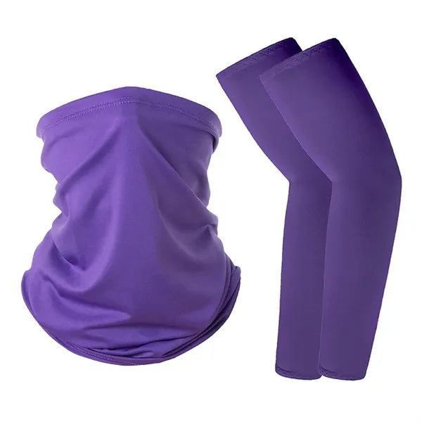 Neck Gaiter Face Cover and Arm Sleeves Set