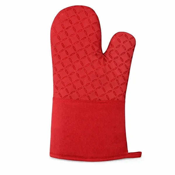 Silicone Grip Cotton Oven Mitt Non Slip Heatproof Glove