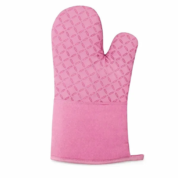 Silicone Grip Cotton Oven Mitt Non Slip Heatproof Glove