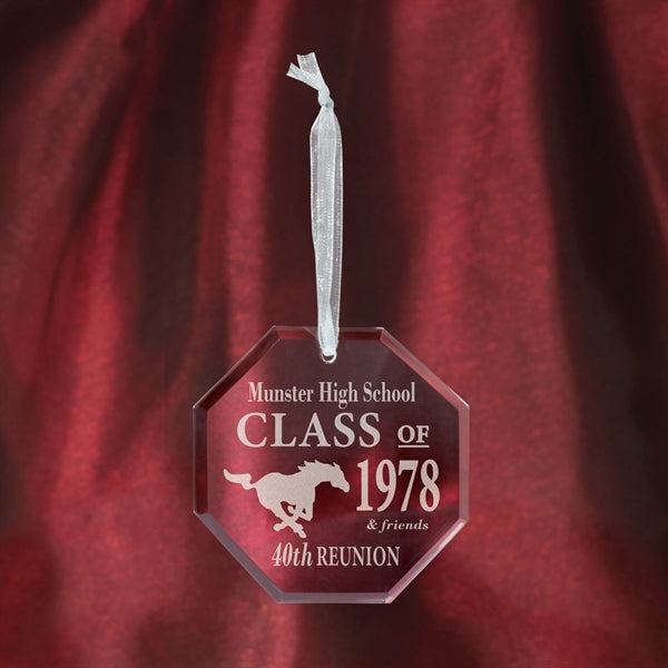 Octagon Shape Glass Ornament