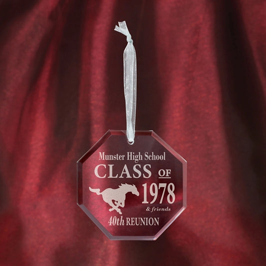 Octagon Shape Glass Ornament
