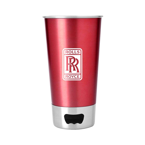17 Ounce Pint Stainless Steel Beer Mug with Opener