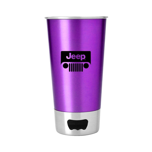 17 Ounce Pint Stainless Steel Beer Mug with Opener
