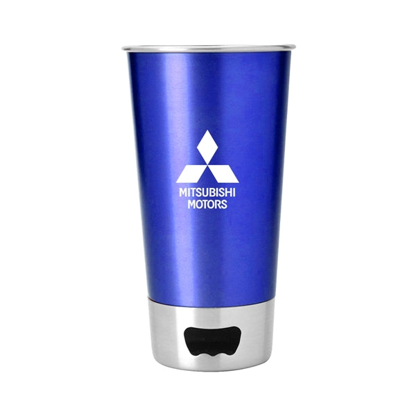 17 Ounce Pint Stainless Steel Beer Mug with Opener