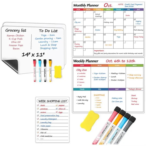 Multicolor Monthly Calendar for Fridge Magnets