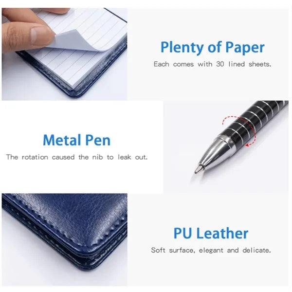 Pocket Notepad Holder Set With Pen