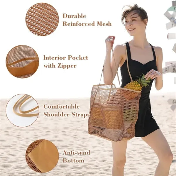 Foldable Mesh Beach Tote Bag