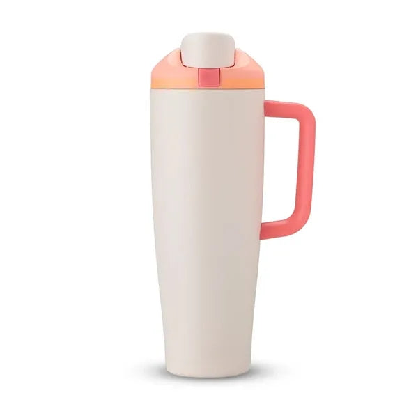 Logo 40oz Tumbler Travel Mug With Straw Insulated Wat