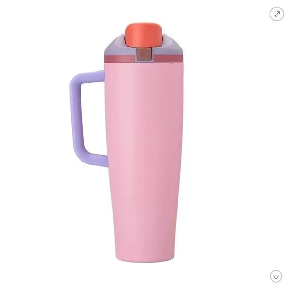 Logo 40oz Tumbler Travel Mug With Straw Insulated Wat