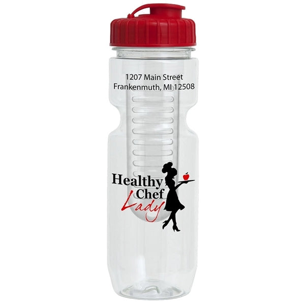 22 oz. Translucent Bike Bottle with Flip Top Lid & Infuser