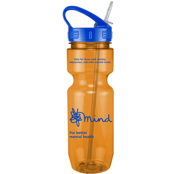 22 oz. Translucent Bike Bottle with Sport Sip Lid & Straw