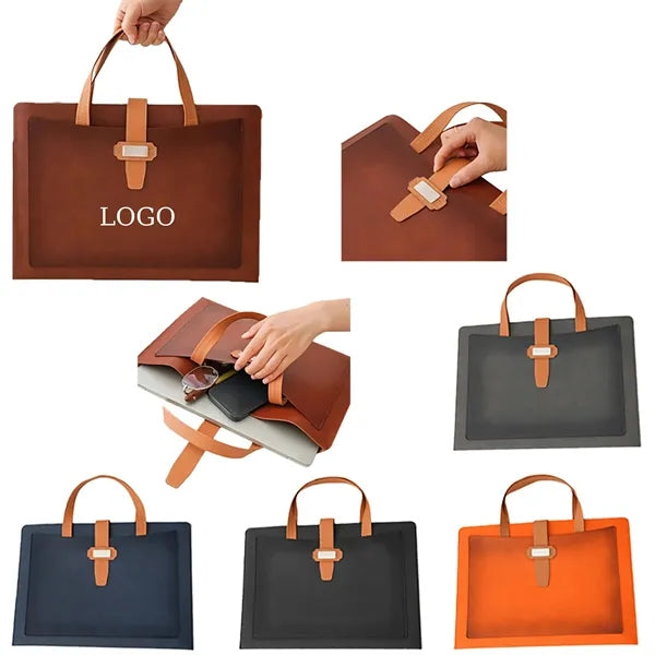 Leather A4 Document Tote With Buckle