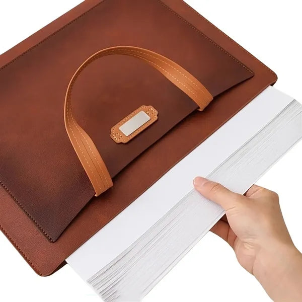 Leather A4 Document Tote With Buckle