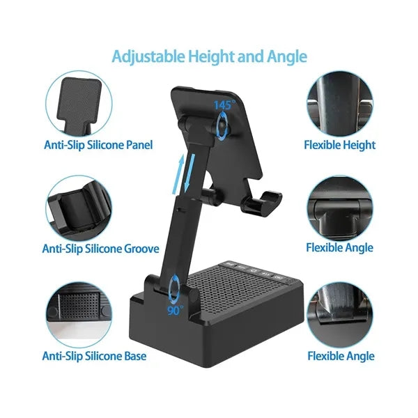 Cell Phone Stand with Wireless Bluetooth Speaker
