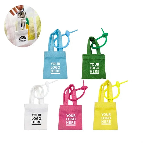 Mini Canvas Tote Keychain