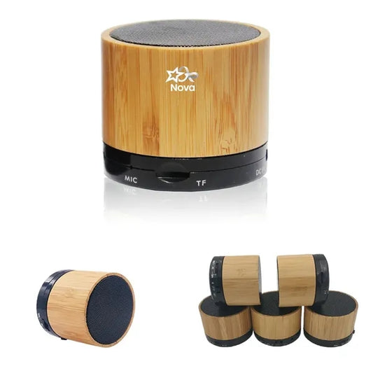 Portable Mini Round Bamboo Wireless Speaker