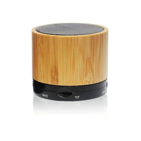 Portable Mini Round Bamboo Wireless Speaker