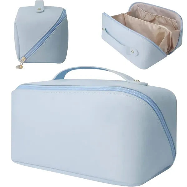 Travel Makeup Bag,Pu Cosmetic Bag With Handle