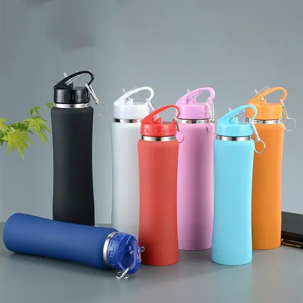 Stainless Steel Double Wall Thermos with Straw Lid 20OZ