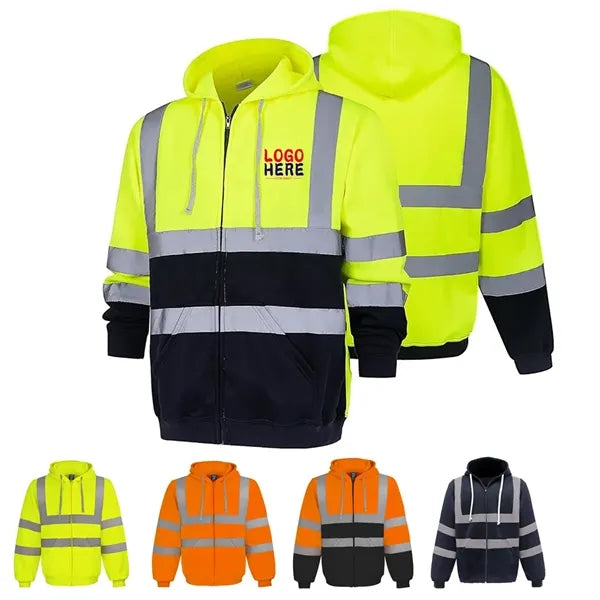 High Visibility Reflective Safety Sweatshirt Hoodie
