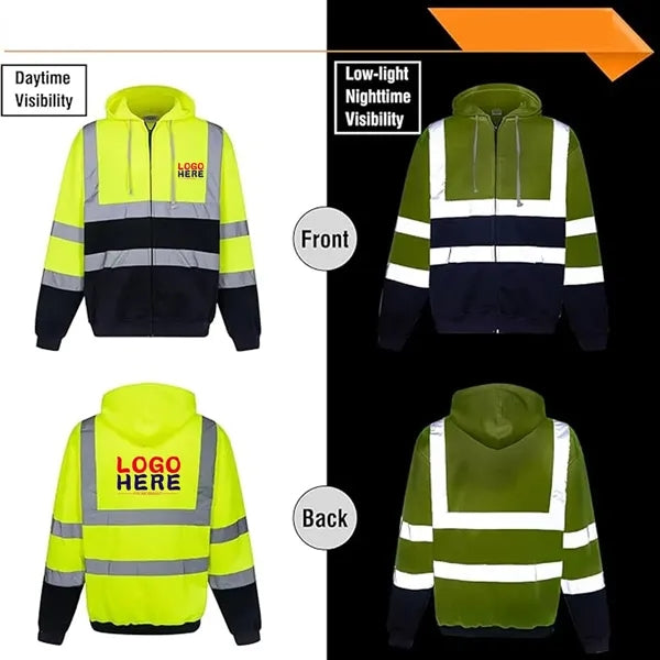 High Visibility Reflective Safety Sweatshirt Hoodie